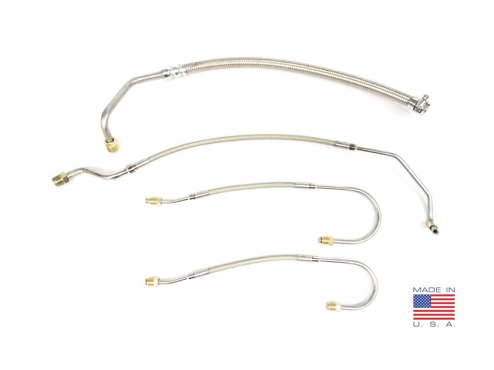 1963-79 Corvette Power Steering Hose Kit Stainless SBC