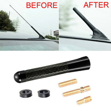 8cm/3" Black Universal Car Truck Carbon Fiber Aluminum Roof Stubby Antenna Set