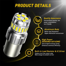 4PCS AUXITO 1156 BA15S 7506 LED Car Reverse Backup Light Bulbs White ERROR FREE