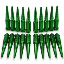20 Spike Lug Nuts 12x1.25 fits Q50 Nissan Maxima GT-R Sylivia Subaru WRX Green