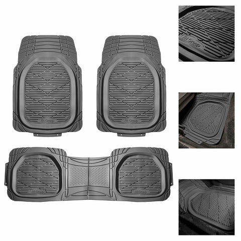 Auto Floor Mats Deep Dish Waterproof Heavy Duty Mats for Car SUV Gray