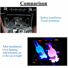 2PCS LED Car Cup Holder Lights Pad for NISSAN 7 Colors USB Charging LED Lamp