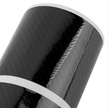 4Pcs 5D Black Carbon Fiber Car Door Plate Sill Anti Scratch Scuff Cover Stickers