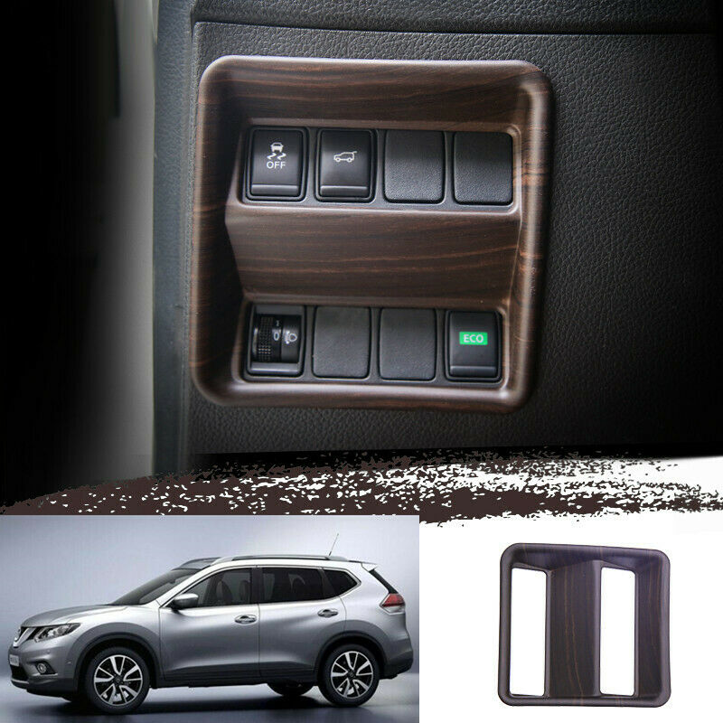 For Nissan Rogue 2014-2020 ABS Peach Wood grain Fog lamp adjustment cover Trim