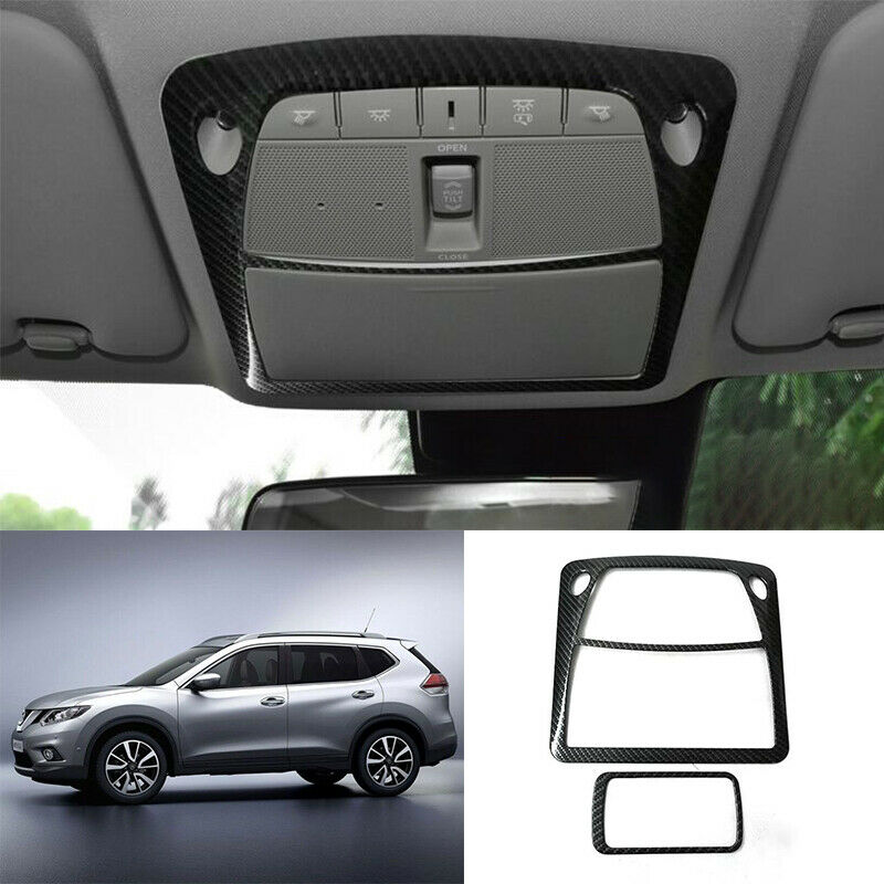 For Nissan Rogue 2014-2020 DX ABS Carbon Fiber car front Rear Reading light trim