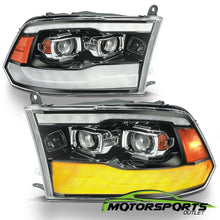 Fit 2009-2018 Dodge Ram1500/2500/3500 Polished Black DRL Projector Headlights