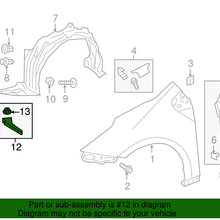 OEM NEW Front Left Driver's Fender Liner Extension Splash Shield 5385202190