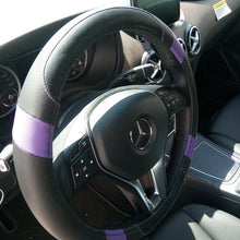 Limited Edition Black Purple PU Leather Steering Wheel Cover Lady First Choice