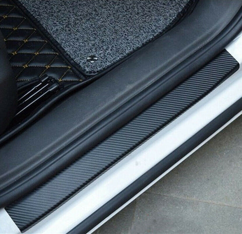 Protector Sill Scuff Cover Car Door Plate Sticker 4D Carbon Fiber Anti Scratch