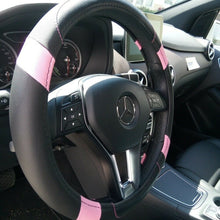 2019 Black & Pink Slip-On Style PU Steering Wheel Cover Perfect Fit Non-Slip