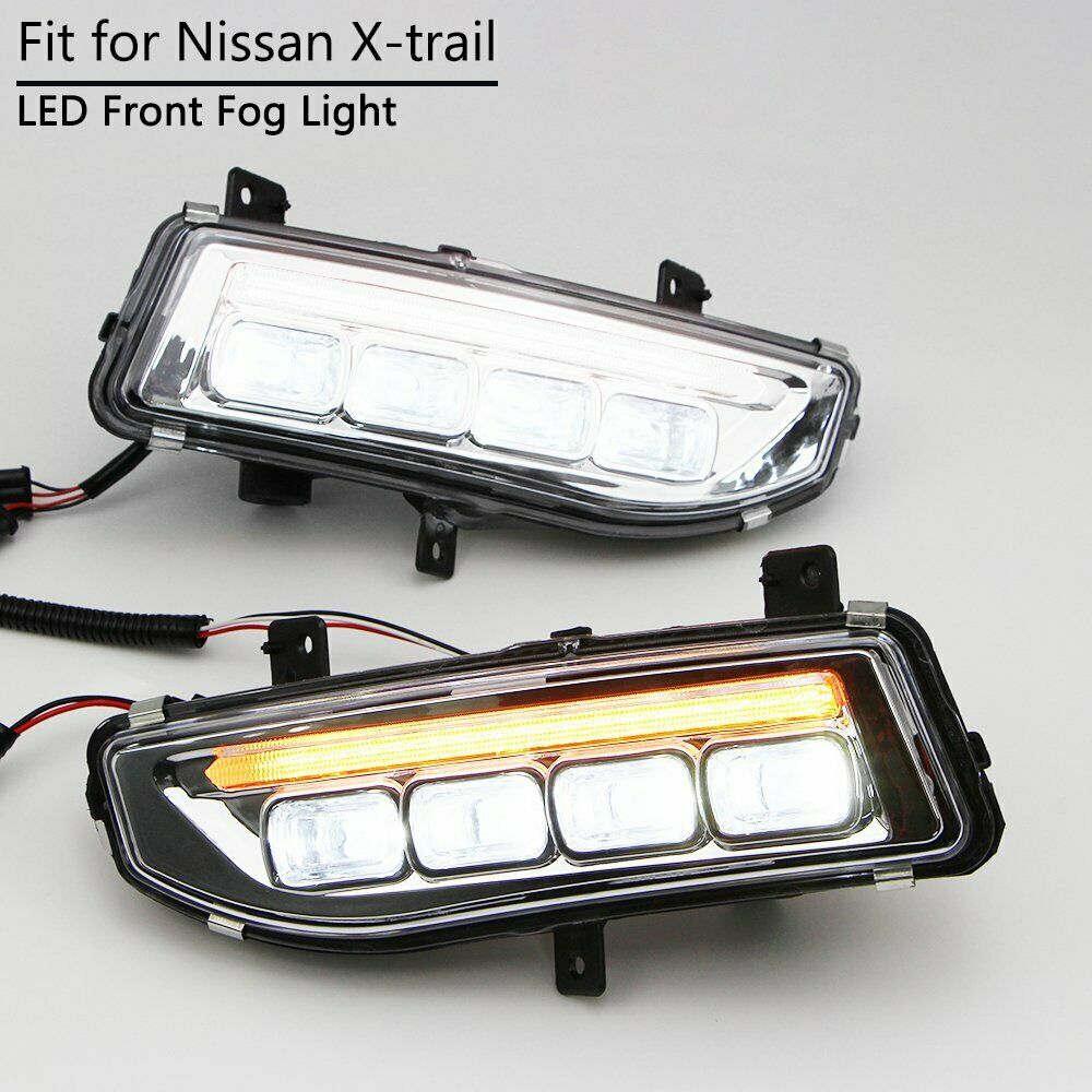 For Nissan Sentra Qashqai Kicks Rogue 2017+ LED DRL Fog Lamp with Dynamic Turn