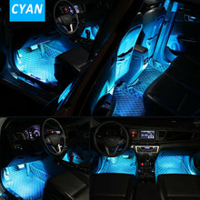 4x 12 LED RGB Car Interior Atmosphere Footwell Strip Lights Floor Decor Lamps