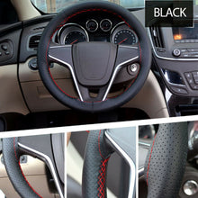 38cm Car Steering Wheel Cover DIY Needle Thread Non-Slip Breathable Grip Gray