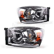 for 2006-2008 Dodge Ram Pickup Headlights Chrome Clear Headlamps Assembly PAIR