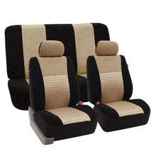 Mesh Car Seat Covers Front Rear Full Set For Auto Car SUV Van Beige Black