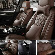 US 100% PU Leather Car Seat Covers Protectors Universal 5-Seats Thicken Cushions