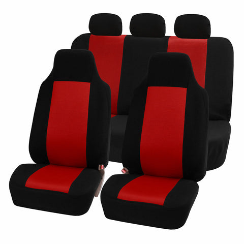 Highback Seat Covers Seat For Car SUV Auto Van Full Set Red Black