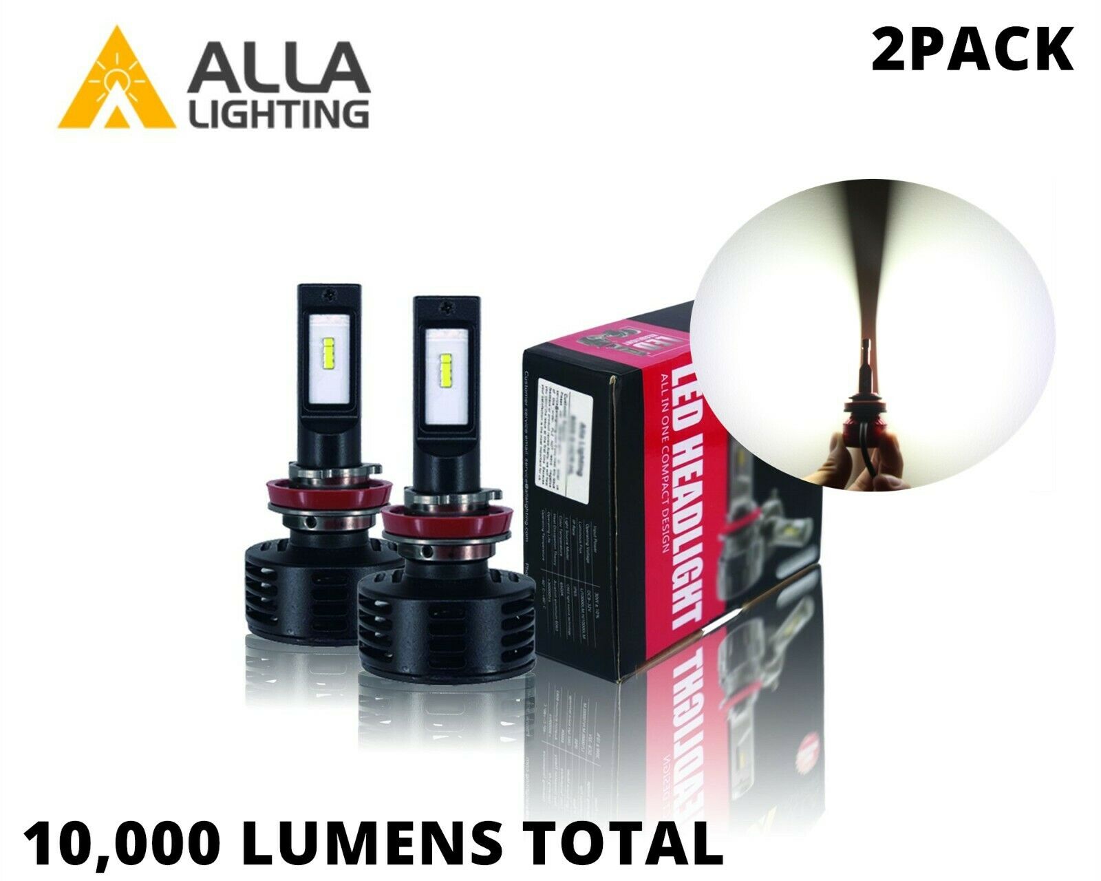 LED Low Beam Headlight Bulbs Headlamp Lamps For 2007-2009 Nissan Altima Sedan