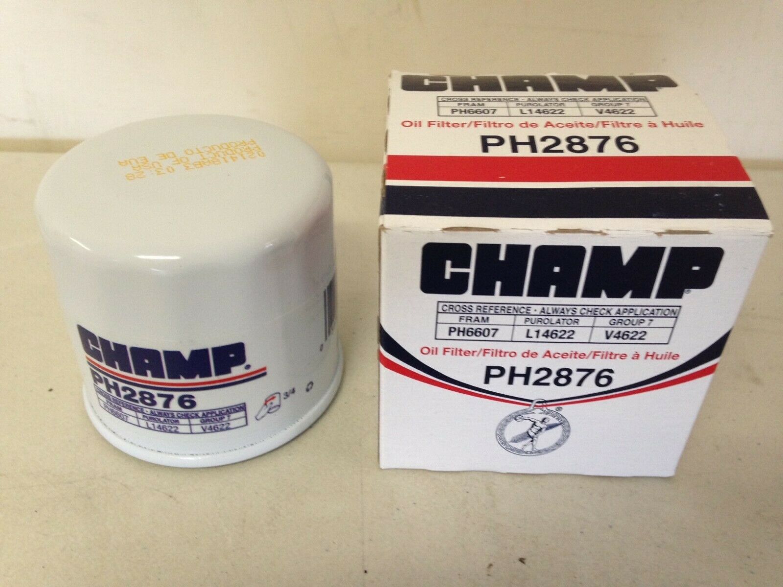 Champ PH2876 Oil Filter fits PH6607 51365 L14612 V4622 LF113 B1400 ML1014 MO4612