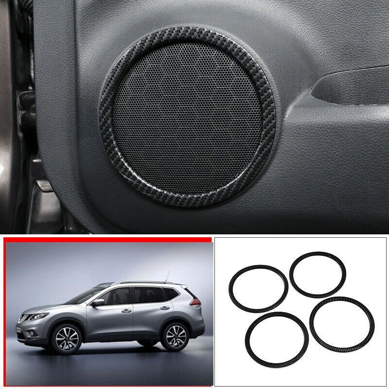 For Nissan Rogue 2014-2020 ABS Carbon Fiber Car door speaker circle cover trim