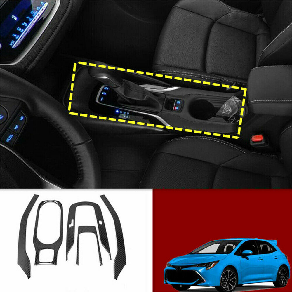 Carbon Fiber Gear Panel Water Cup Holder Cover Trim For Toyota Corolla 2019 2020