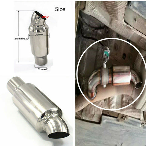 New Car Exhaust Pipe Muffler Resonator Chrome Stainless Steel Burnt Tip 2