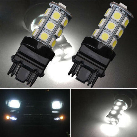 2x6000K White 3157 5050 3156 18SMD Tail Brake/Parking Turn Signal LED Light Bulb