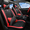 US Luxury Car Seat Cushion W/Pillows Red&Black PU Leather 5-Sit Covers For Honda
