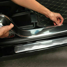 Parts Accessories Carbon Fiber Vinyl Car Door Sill Scuff Plate 5D Stickers Trim