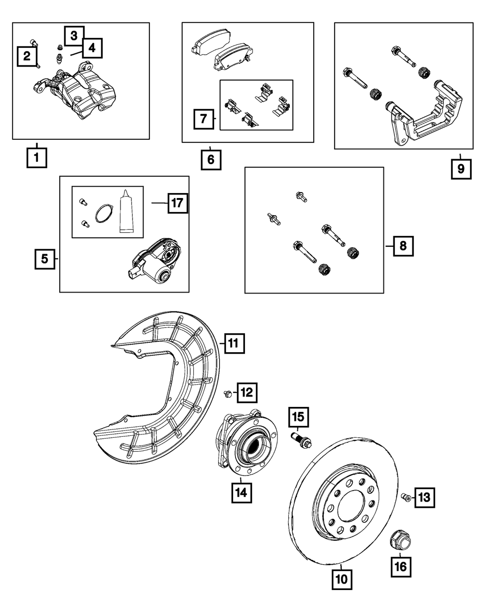 Genuine MOPAR Rear Disc Brake Pad Kit 68225327AC