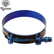 1X 84mm - 92mm blue Stainless Steel T-Bolt Clamp For 3.30" - 3.62" Silicone Hose