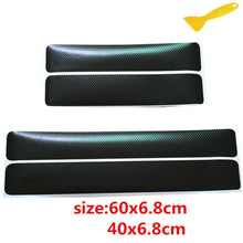 BLACK Accessories Car Stickers Carbon Fiber Door Sill Protector Scuff Plate Trim