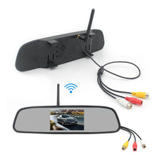 4.3" Parking Mirror Monitor Wireless Car Night Vision Backup Reverse Camera Kit