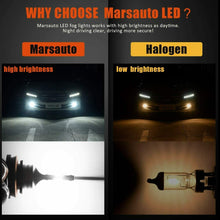 2X Marsauto G2s H8 H9 H16 LED Fog Light Bulbs H11 LED Foglight Lamp 6000K White