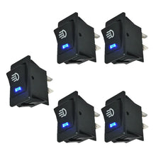 5 X 12V 35A Car Auto Fog Light Rocker Toggle Switch Blue LED Dashboard Accessory