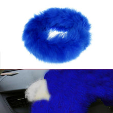 3pcs/set 36-38cm Fur Car Steering Wheel Cover Mature Gem Wool Furry Fluffy Thick