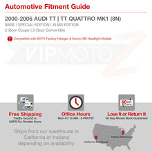 1999-2006 Audi TT Coupe Convertible Quattro Black LED DRL Projector Headlights