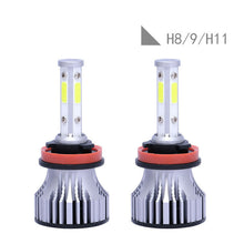 4 Sides H11 H8 H9 LED Headlight High Power Bulb 6000K 2200W Low Beam Fog Light x