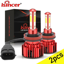 ISINCER H11 H8 H9 LED Headlight Kit high Low Beam Bulb Super Bright 6000K 4 SIDE