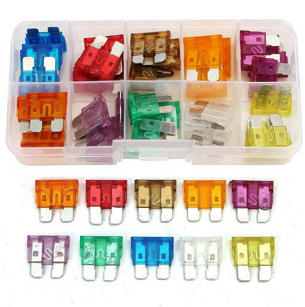 50Pcs Array Assorted Mixed Color Car Truck Medium Size Profile Blade Fuses Kit