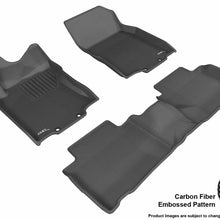 For 2014-2020 Nissan Rogue R1 R2 KAGU Carbon Pattern Black All Weather Floor Mat