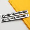 2Pcs Black Metal TURBOCHARGED Engine Emblem Fender Trunk V8 Chrome Badge Sticker
