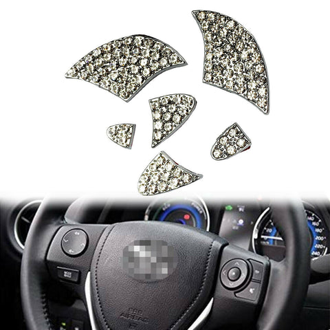 Alloy Crystal Diamond Steering Wheel Emblem Insert Filler For 09-20 Corolla Yari