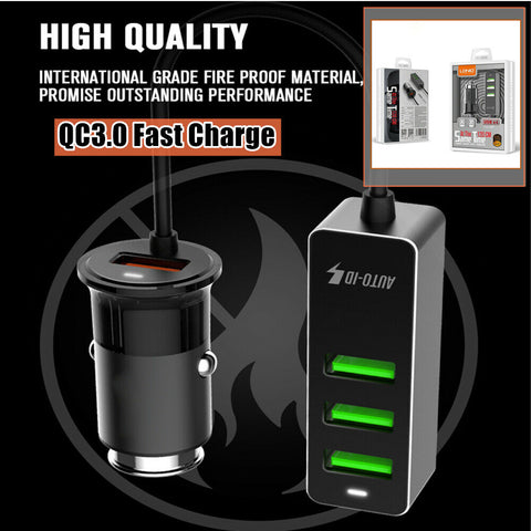 Universal 4 Port USB Charger QC3.0 Phone Fast Charger 12-24V 3400mA Quick Charge