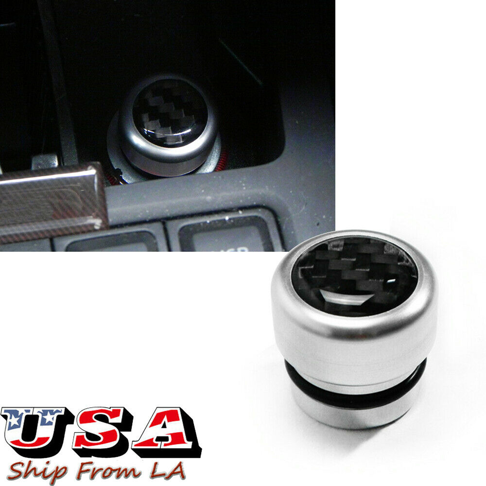 Carbon Fiber Auto Cigarette Lighter Dust Resistant Cap Plug Safe Socket Decor