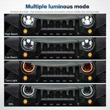 2007-17 For Jeep Wrangler JK Halo LED Headlights + Halo LED Fog Lights Combo Kit