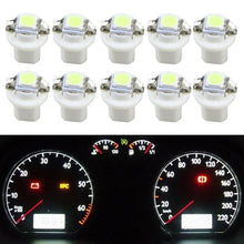 10x T5 B8.5D 5050 1SMD Car LED Dashboard Dash Gauge Instrument Light Bulbs White