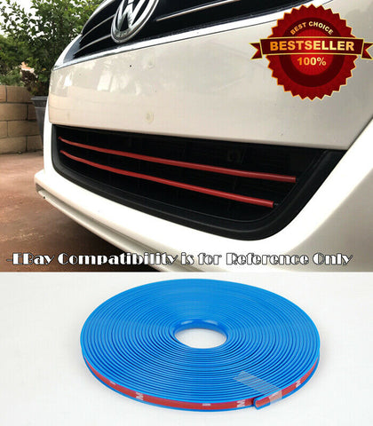 Blue TPE Rubber Overlay Trim Cover For Mercedes Smart Upper Lower Grille Air Dam