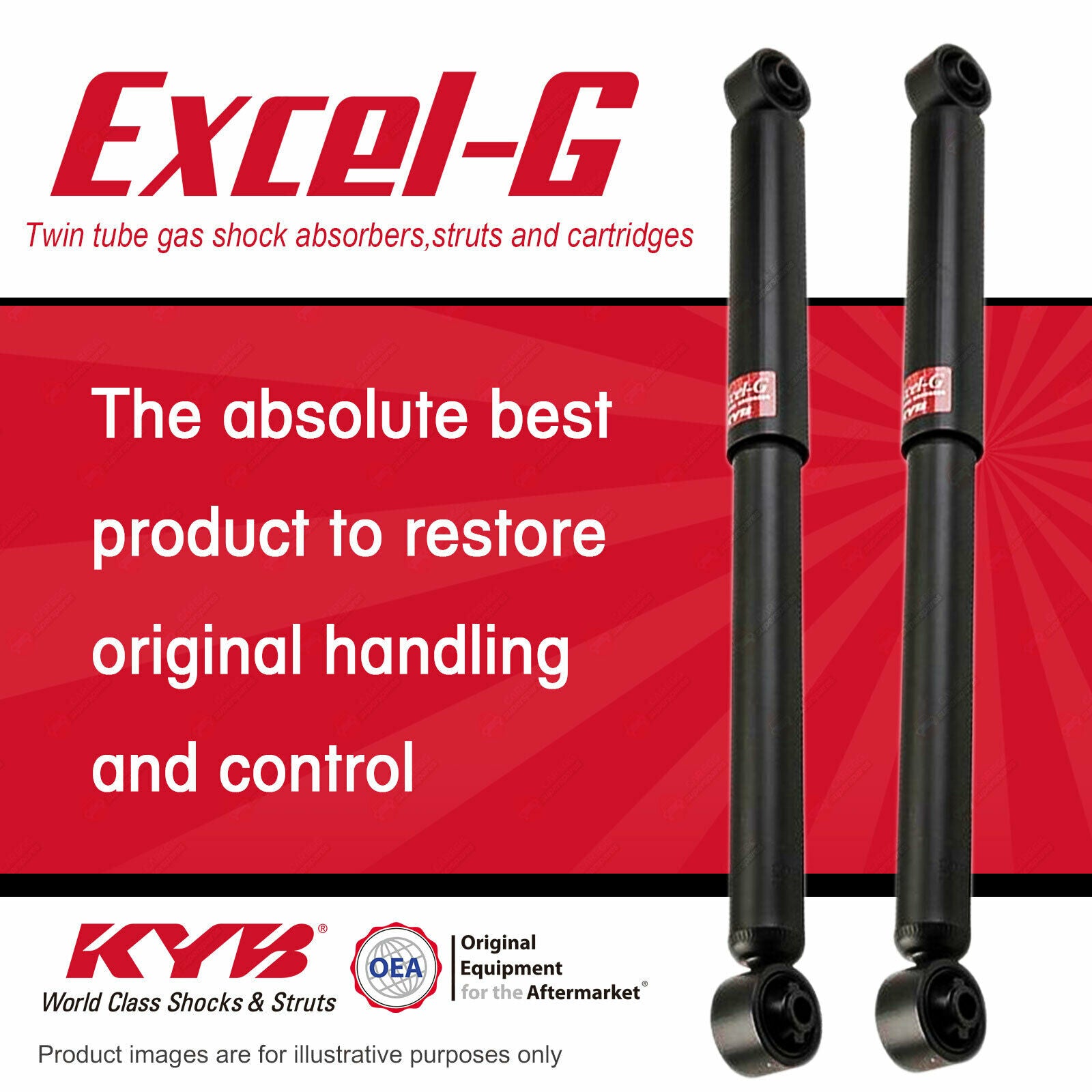 KYB Rear Excel-G Shock Absorbers for Toyota Prius-V ZVW50R 03/2015-on