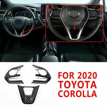 3pcs For 2020 Toyota Corolla Carbon Fiber Style Steering Wheel Frame Cover Trim